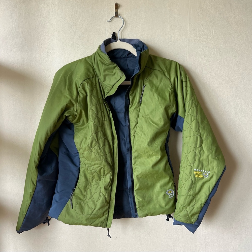 Mountian Hardwear Reversible Primaloft Jacket Green Gray XS